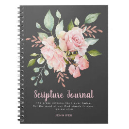 Lavish Pink Roses Personalisiert Scripting Journal Notizblock