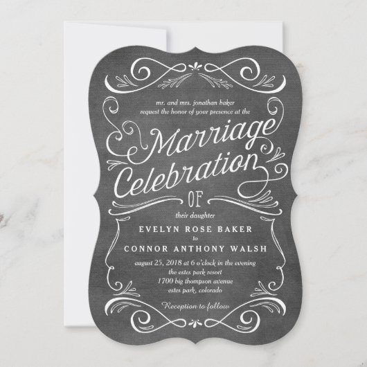 Lavish Scrolls Editable Color Wedding Einladungen (Vorderseite)