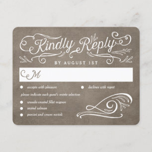 Lavish Scrolls Editable Color Wedding RSVP Card Karte