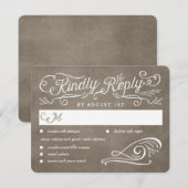 Lavish Scrolls Editable Color Wedding RSVP Card Karte (Vorne/Hinten)