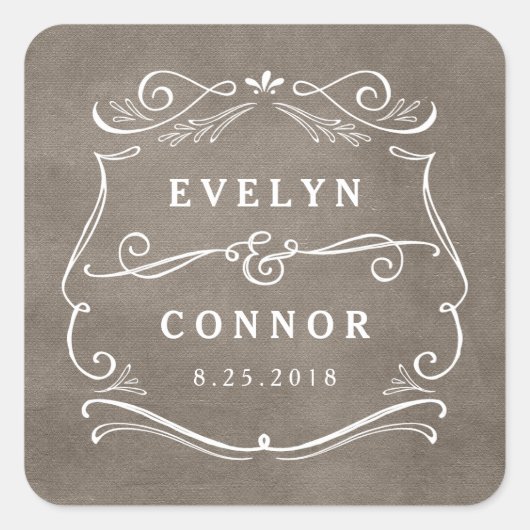 Lavish Scrolls Editable Color Wedding Sticker (Vorderseite)