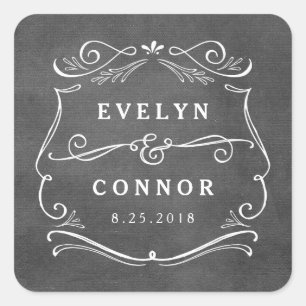 Lavish Scrolls Editable Color Wedding Sticker