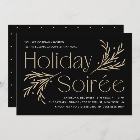 Lavish Soirée Editable Color Holiday Party Einladung (Vorne/Hinten)