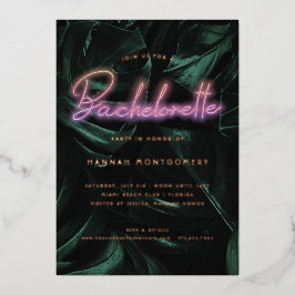 Lavish Tropical Palms | Neon Lights Bachelorette Folieneinladung