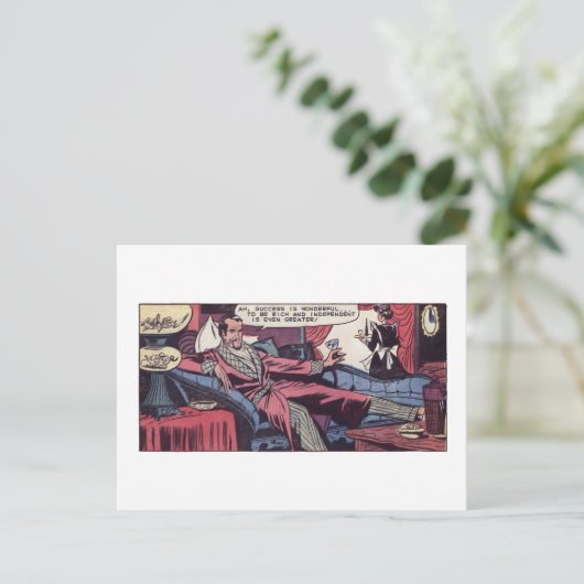 Lavish Vintag Comic Triumph Illustration Postkarte (Stehend Vorderseite)