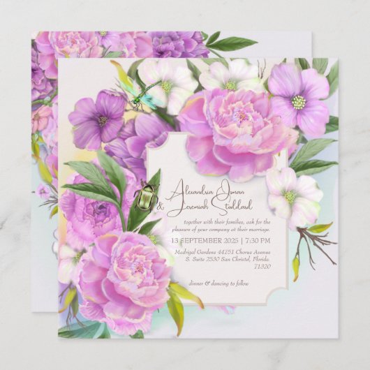 Lavish Wedding Einladung (Vorne/Hinten)