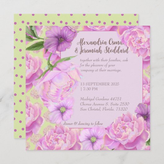 Lavish Wedding Einladung (Vorne/Hinten)