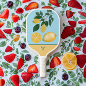 Lavish Yellow Lemon and Blue Sky Monogram Pickleball Schläger