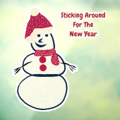 LavishiAuf Vintagem Funkelnd Schneemann Neujahr Fensteraufkleber (Blatt 3)