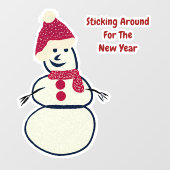 LavishiAuf Vintagem Funkelnd Schneemann Neujahr Fensteraufkleber (Blatt)