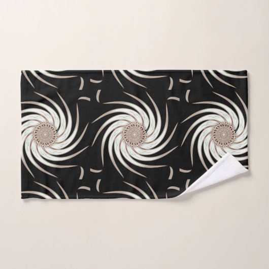 LavishishiAuf der schwarz-beigen weißen Blume Abst Badhandtuch Set (Handtuch)