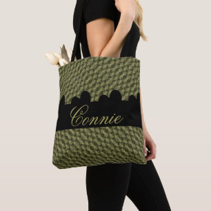 LavishishinOn Black Gold Ribbon/Bows Monogramm/Nam Tasche