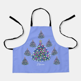 LavishishOn Blue Lila Pink White Christmas Tree Schürze