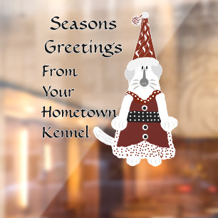 Lavishishon Country Santa Puppy Christmas Knome Fensteraufkleber