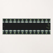 Lavishishon Monogram Black Green Piped Edging Yogamatte (Vorderseite (Horizontal))