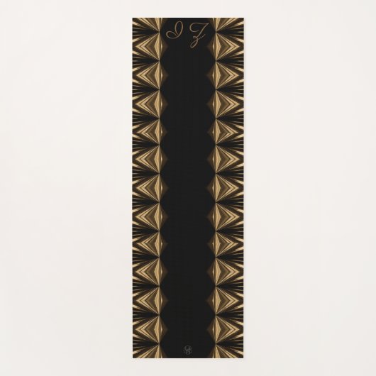 Lavishishon Monogram Black Piped Edging Yogamatte (Vorderseite)