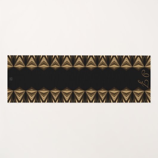 Lavishishon Monogram Black Piped Edging Yogamatte (Vorderseite (Horizontal))