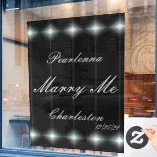 Lavishishon Monogram Wedding Diamond Light heirate Fensteraufkleber