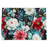 Lavishishy Colored Christmas Floral Große Geschenktüte (Vorderseite)