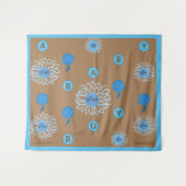 LavishishyOn Baby Boy Gender Reveal Blue Liebe Blu Wandteppich (Vorderseite (Horizontal))