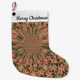 LavishishyOn Customizable Country Peach Green Bloo Kleiner Weihnachtsstrumpf