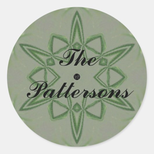 LavishishyOn Customizable Green Celtic Knot Star Runder Aufkleber (Vorderseite)