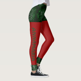 LavishishyOn Fun Script Red Green Shorts Weihnacht Leggings