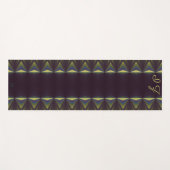 LavishishyOn Monogram Black Yellow Piped Edging Yogamatte (Vorderseite (Horizontal))