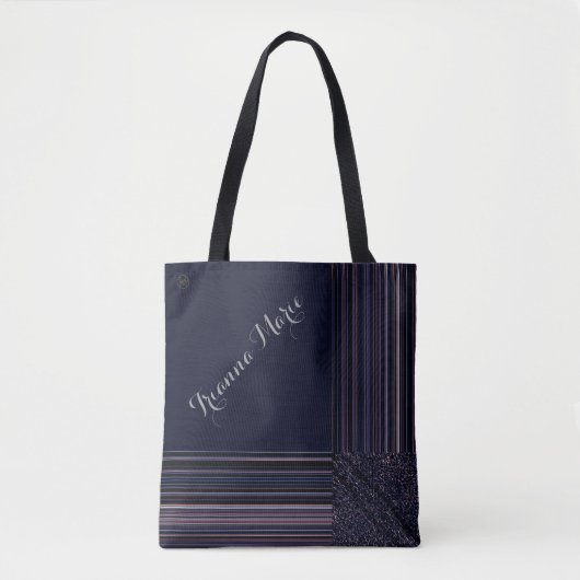 Lavishly On Monogram Elegant Blue Pum Pinstripe Tasche (Vorderseite)