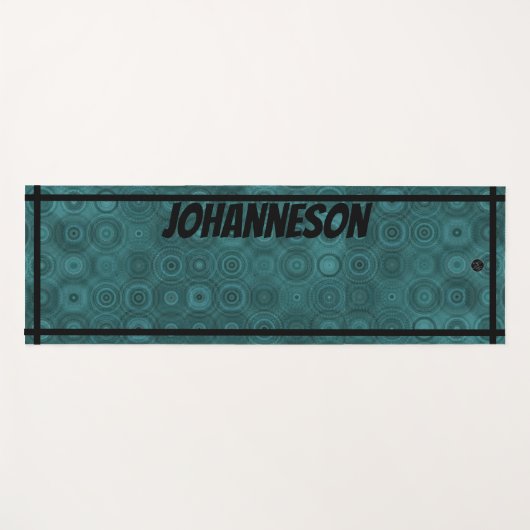 LavishlyOn Aqua Men's Monogram Gears Yogamatte (Vorderseite (Horizontal))