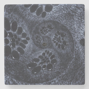LavishlyOn Modern Blue Denim Paisley Swirl Bubble Steinuntersetzer