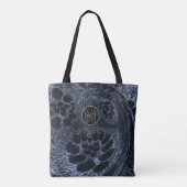 LavishlyOn Modern Blue Denim Paisley Swirl Bubble Tasche (Rückseite)