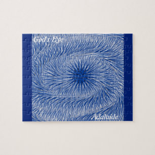 LavishlyOn Monogram Color Wash Blau Gottes Auge Puzzle
