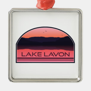 Lavon Texas Red Sunrise Lake Ornament Aus Metall