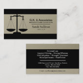 Law Business Card - Einfache Rechtsanwältin Visitenkarte (Vorne/Hinten)