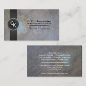 Law Business Card - Gray Black Monogram Stylish Visitenkarte (Vorne/Hinten)