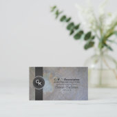 Law Business Card - Gray Black Monogram Stylish Visitenkarte (Stehend Vorderseite)