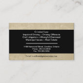 Law Business Card - Simple Texter Anwalt Visitenkarte (Rückseite)