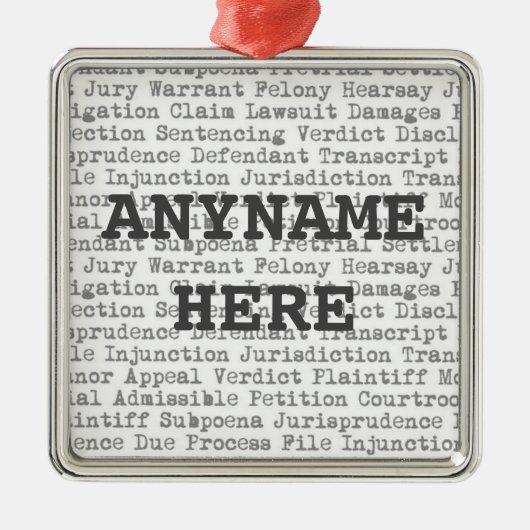 Law Clerk Weihnachten Ornament Aus Metall (Vorne)