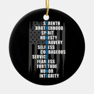 Law Enforcement Flag Police Appreciation Keramik Ornament