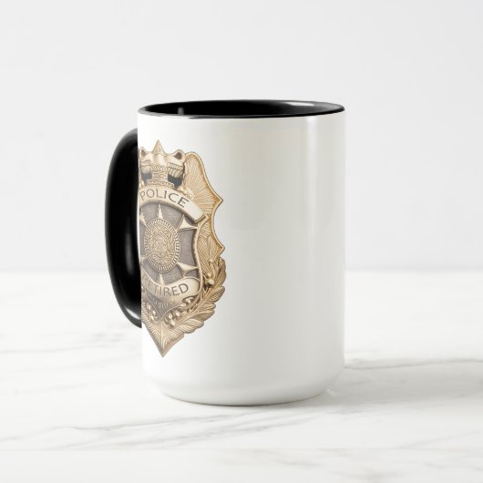 Law Enforcement Gold Abzeichen for Police Rentirem Tasse (Vorderseite Links)