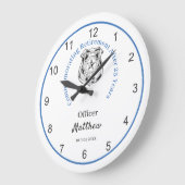 Law Enforcement Keepsake Thin Blue Line Große Wanduhr (Winkel)