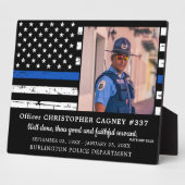 Law Enforcement Thin Blue Line Police Memorial Fotoplatte (Seite)