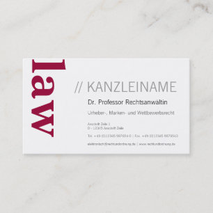 Law firm business card clear visitenkarte