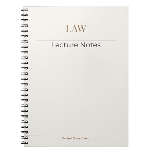 Law Notebook – Minimal Academic Edition Notizblock (Vorderseite)