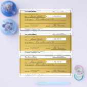 Law of Attraction 3 Blank Printable Gold Checks Flyer (Einzeln)