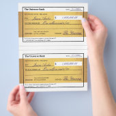 Law of Attraction Blank Printable Gold Check  Flyer (Hand)