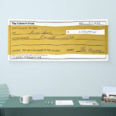 Law of Attraction Elegant Gold Abundance Check Banner (Messe)