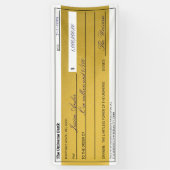 Law of Attraction Elegant Gold Abundance Check Banner (Vertikal)