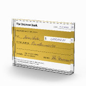 Law of Attraction Elegant Gold Abundance Check Fotoblock (Rechts)